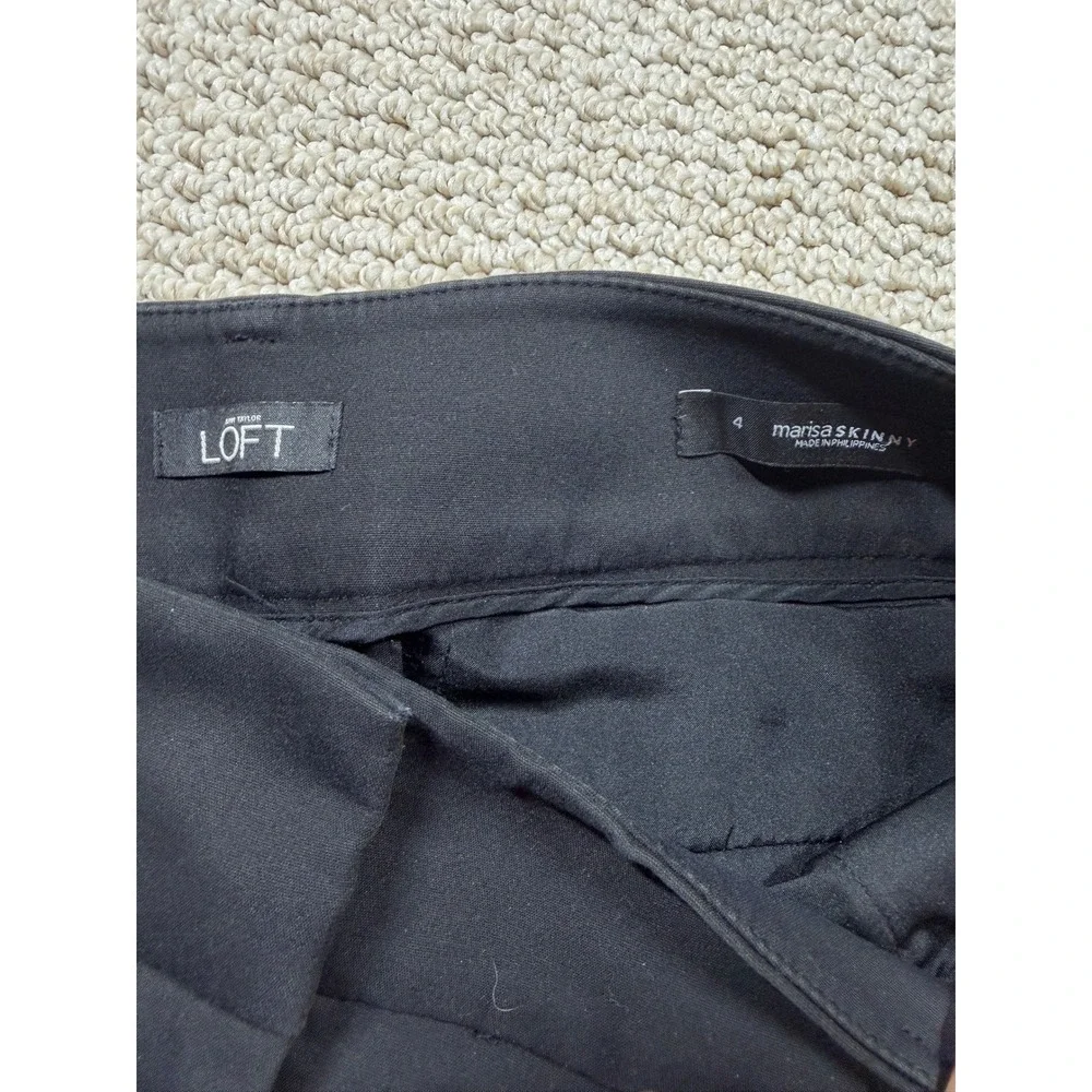 Ann Taylor Loft Pants Womens Size 4 Black‎ Marisa Skinny Casual Trouser - Picture 4 of 6